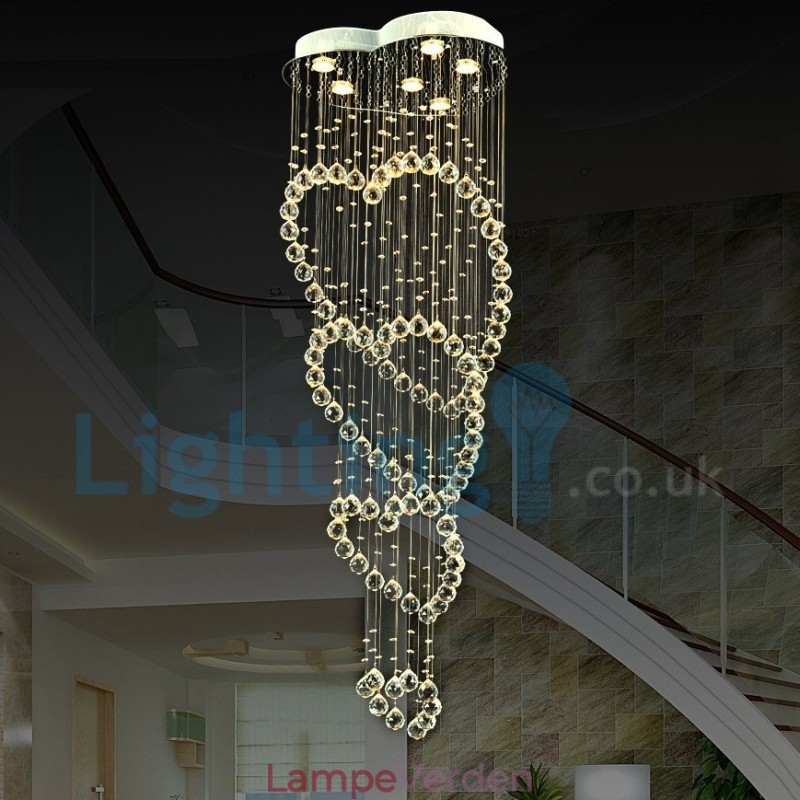 Moderne moderne lysekrone Flush-mount pendel armatur Krystal regndråbelys