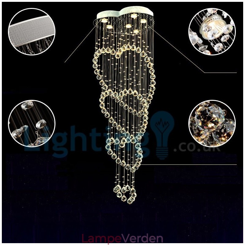 Moderne moderne lysekrone Flush-mount pendel armatur Krystal regndråbelys