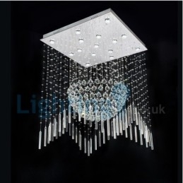 Moderne moderne lysekrone Flush-mount pendel armatur Krystal regndråbelys