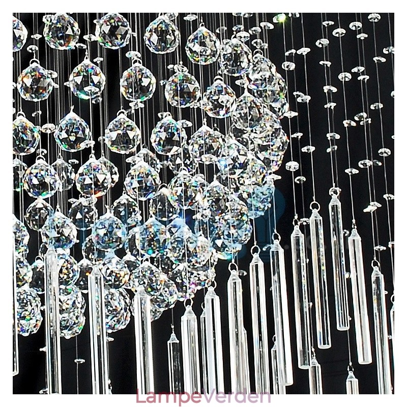Moderne moderne lysekrone Flush-mount pendel armatur Krystal regndråbelys