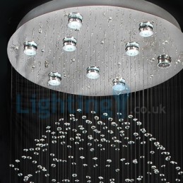 Moderne moderne lysekrone Flush-mount pendel armatur Krystal regndråbelys