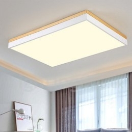 Nordic rektangulær ultratynd massivt træ loftslampe