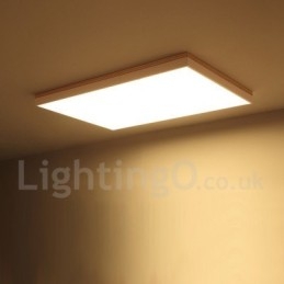 Nordic rektangulær ultratynd massivt træ loftslampe