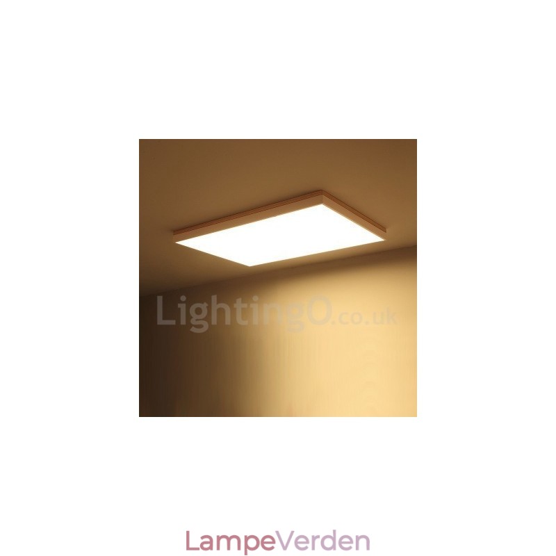 Nordic rektangulær ultratynd massivt træ loftslampe