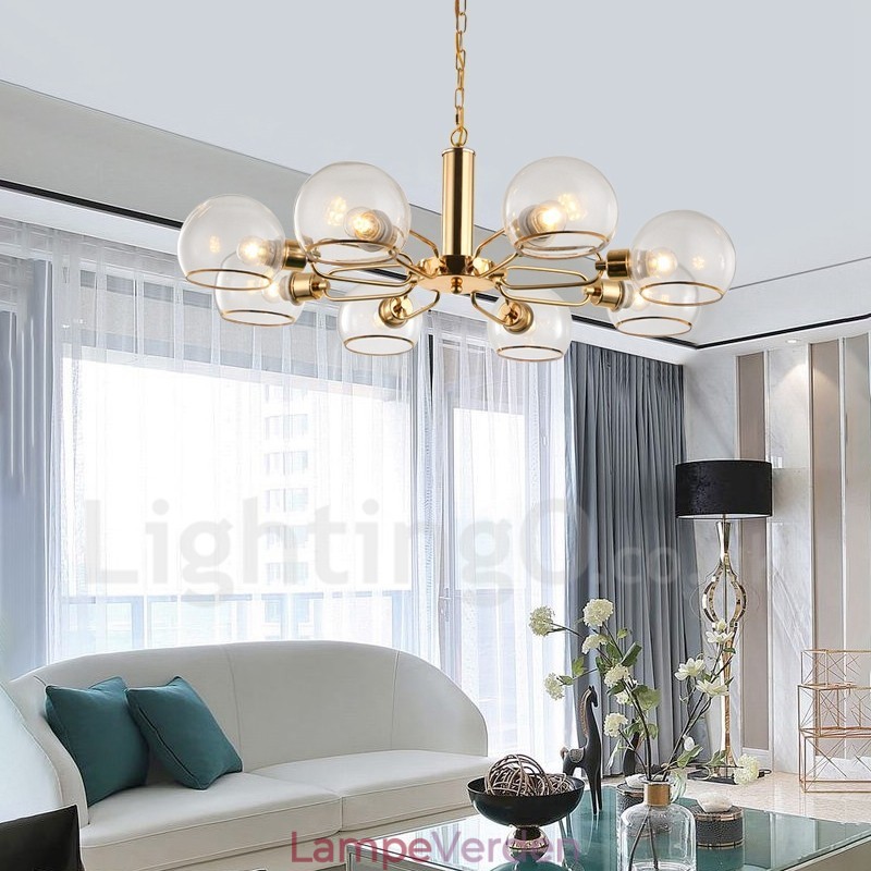 8 Lights Nordic Postmodern Creative Glass Magic Bean Lysekrone