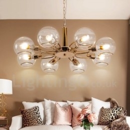 8 Lights Nordic Postmodern Creative Glass Magic Bean Lysekrone