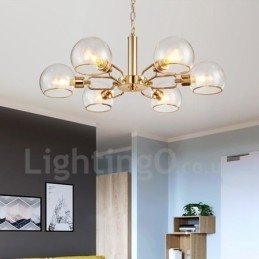 6 Lys Nordisk Postmoderne Creative Glas Magic Bean Lysekrone