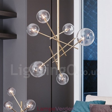6 Lys Nordisk Lampe Lysekrone Enkel Kreativ Retro Jern Glaskugle Magisk Bønne Lysekrone 6 Lys Nordisk Lampe Lysekrone Enkel Kreativ Retro Jern Glaskugle Magisk Bønne Lysekrone