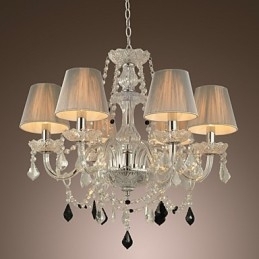Lysekrone Krystal Luksus Moderne 1 Tiers Living 6 Lights