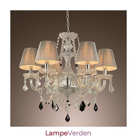 Lysekrone Krystal Luksus Moderne 1 Tiers Living 6 Lights Lysekrone Krystal Luksus Moderne 1 Tiers Living 6 Lights