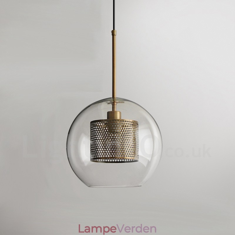 Moderne minimalistisk nordisk stil dekoration Cafe glaskugle enkelt hoved pendel