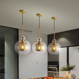 Moderne minimalistisk nordisk stil dekoration Cafe glaskugle enkelt hoved pendel