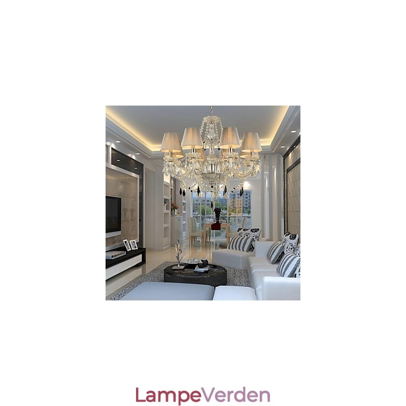 Lysekrone Krystal Luksus Moderne 1 Tiers Living 6 Lights