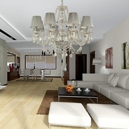 Lysekrone Krystal Luksus Moderne 1 Tiers Living 6 Lights