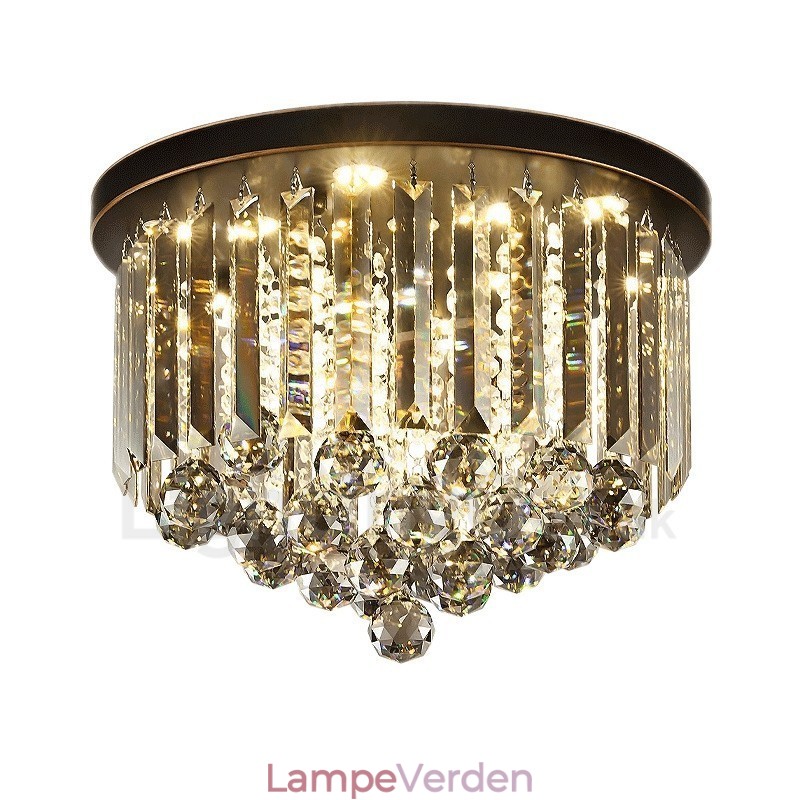Retro runde grå krystalloftslamper