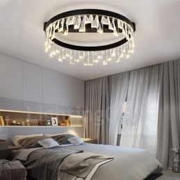 Moderne minimalistisk kreativt cirkulært loftskrystallys