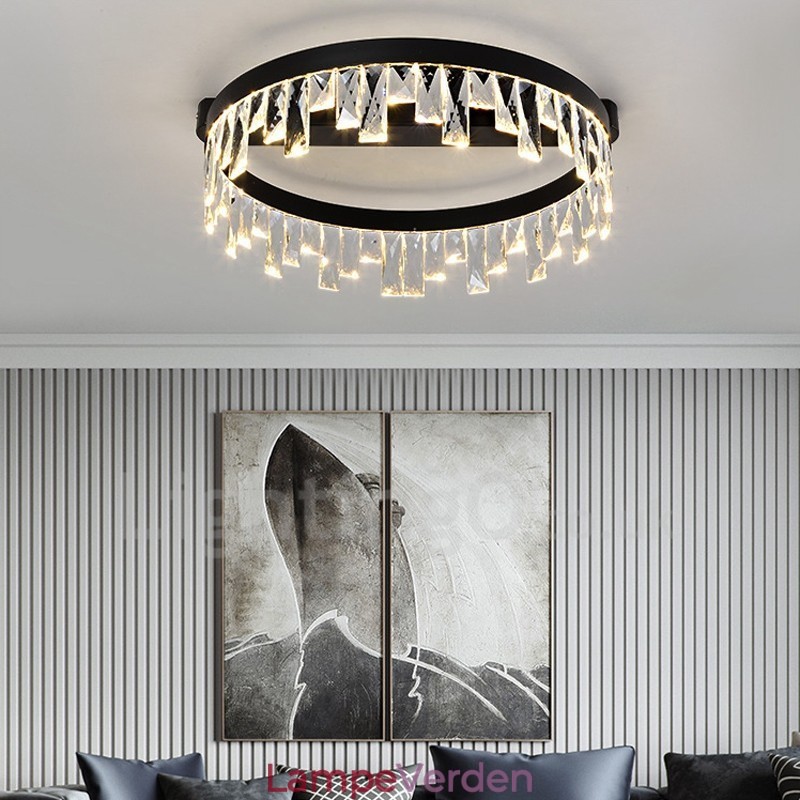 Moderne minimalistisk kreativt cirkulært loftskrystallys
