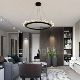 Moderne ringformede krystal pendellampe