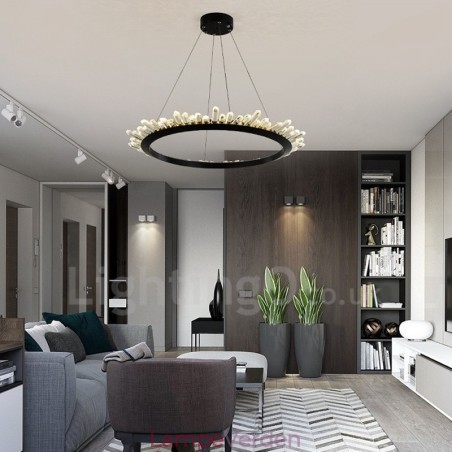 Moderne ringformede krystal pendellampe Moderne ringformede krystal pendellampe