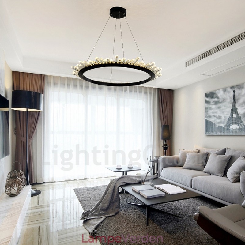 Moderne ringformede krystal pendellampe