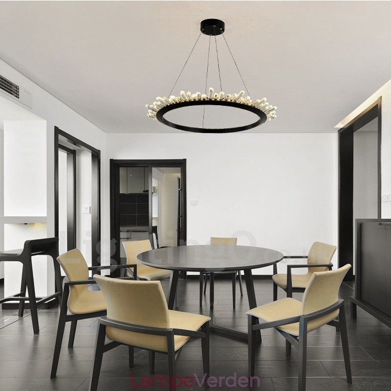 Moderne ringformede krystal pendellampe
