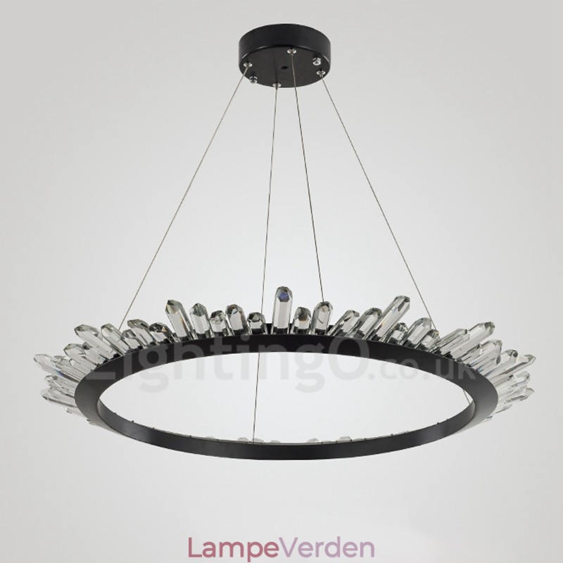 Moderne ringformede krystal pendellampe