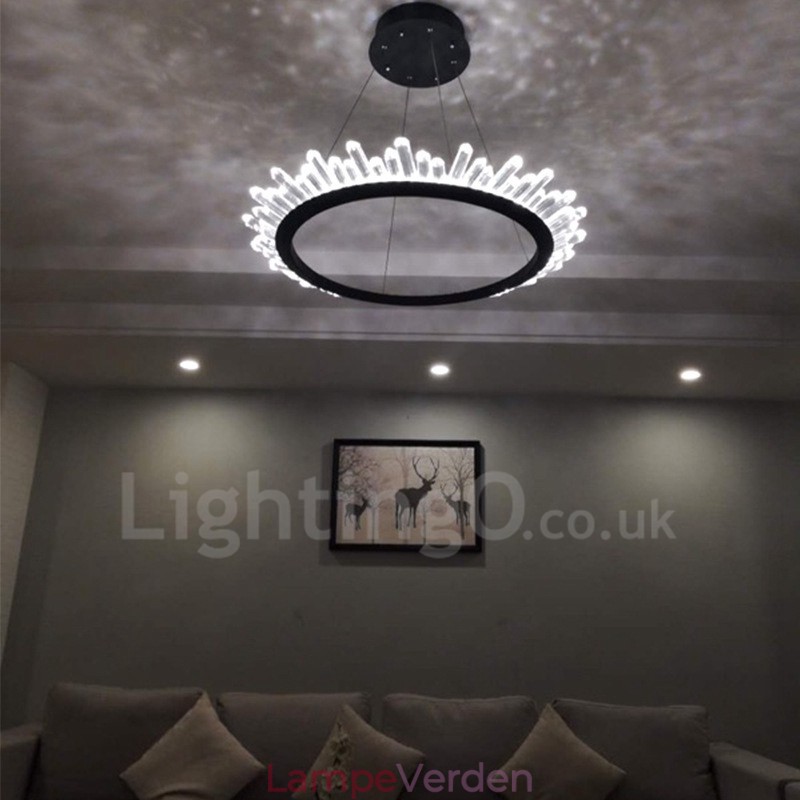 Moderne ringformede krystal pendellampe