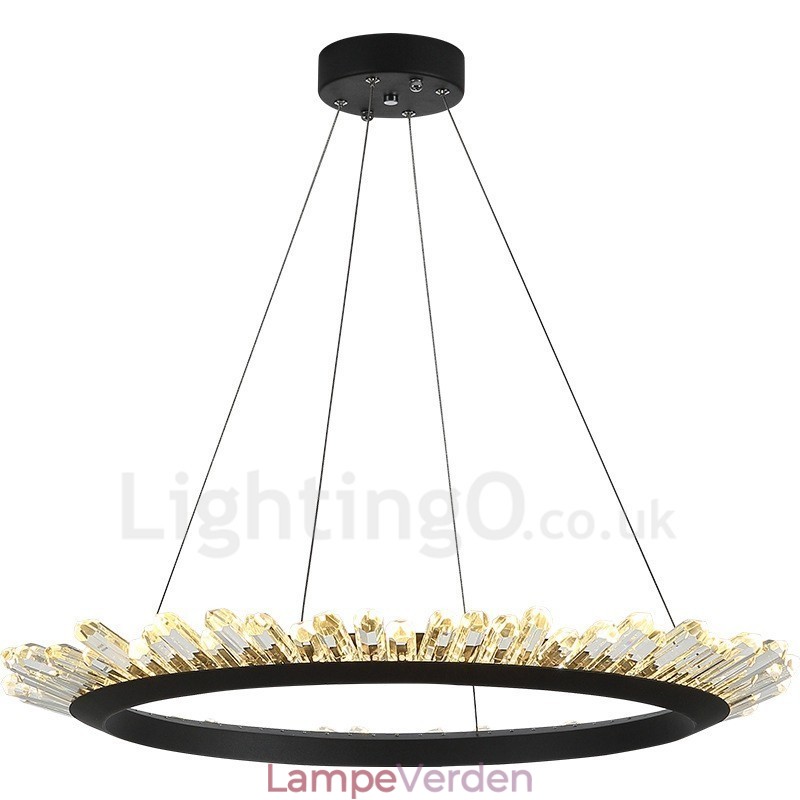 Moderne ringformede krystal pendellampe
