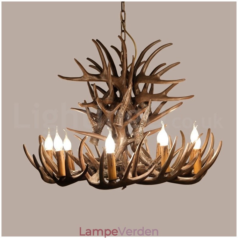 9 Let rustik kunstnerisk retro gevir lysekrone