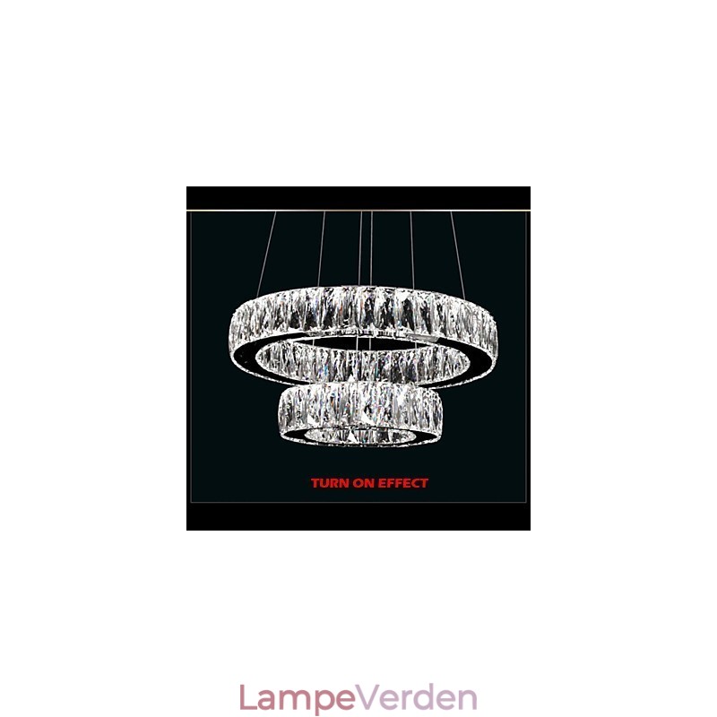 Krystal lysekrone lys moderne belysning To ringe D2040 K9 store krystal loftslamper til hjemmet