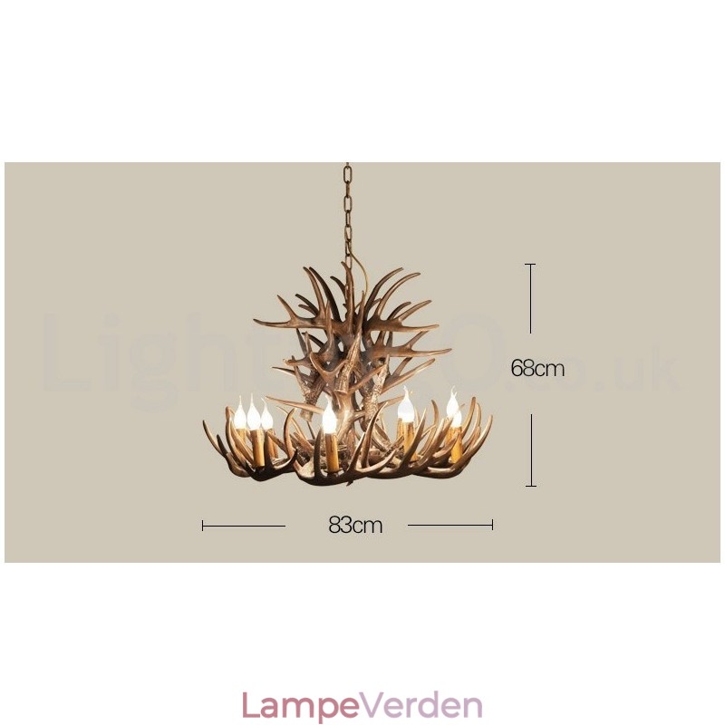 9 Let rustik kunstnerisk retro gevir lysekrone