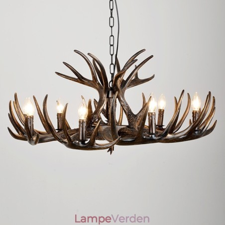 9 Lys Rustik Kunstnerisk Retro Antler Sort Lysekrone 9 Lys Rustik Kunstnerisk Retro Antler Sort Lysekrone
