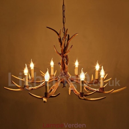 8 lys rustik kunstnerisk retro gevir Vintage stearinlys lysekrone