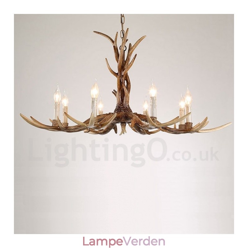 8 lys rustik kunstnerisk retro gevir Vintage stearinlys lysekrone