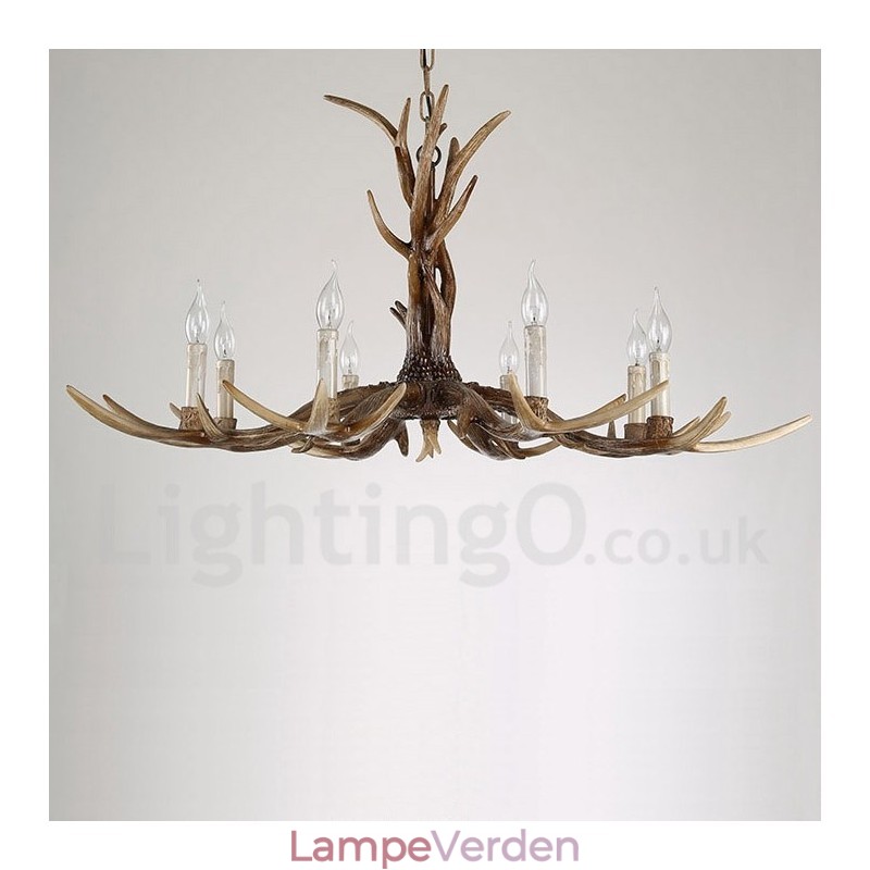 8 lys rustik kunstnerisk retro gevir Vintage stearinlys lysekrone