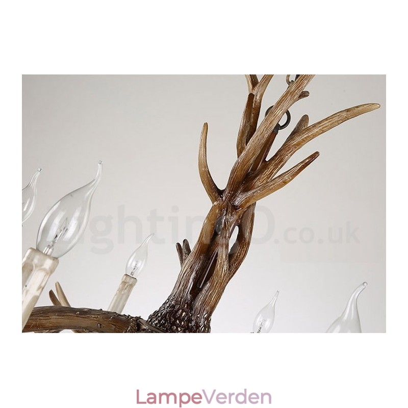 8 lys rustik kunstnerisk retro gevir Vintage stearinlys lysekrone