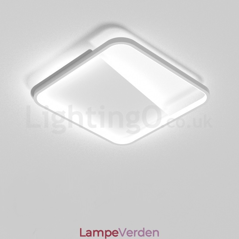 Moderne minimalistisk ultratynde 5 cm firkantede aluminiumslamper til indbygning i loftet