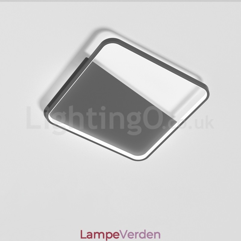 Moderne minimalistisk ultratynde 5 cm firkantede aluminiumslamper til indbygning i loftet