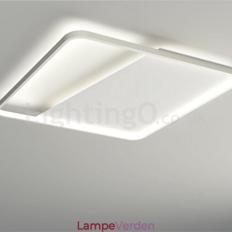 Moderne minimalistisk ultratynde 5 cm firkantede aluminiumslamper til indbygning i loftet