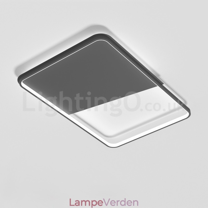 Moderne Minimalistisk Ultra tynde 5 cm aluminium rektangel Flush Mount Loftslamper
