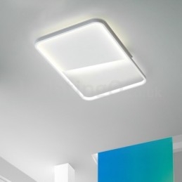 Moderne Minimalistisk Ultra tynde 5 cm aluminium rektangel Flush Mount Loftslamper
