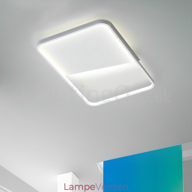 Moderne Minimalistisk Ultra tynde 5 cm aluminium rektangel Flush Mount Loftslamper