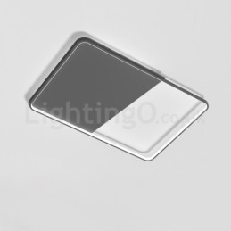Moderne Minimalistisk Ultra tynde 5 cm aluminium rektangel Flush Mount Loftslamper
