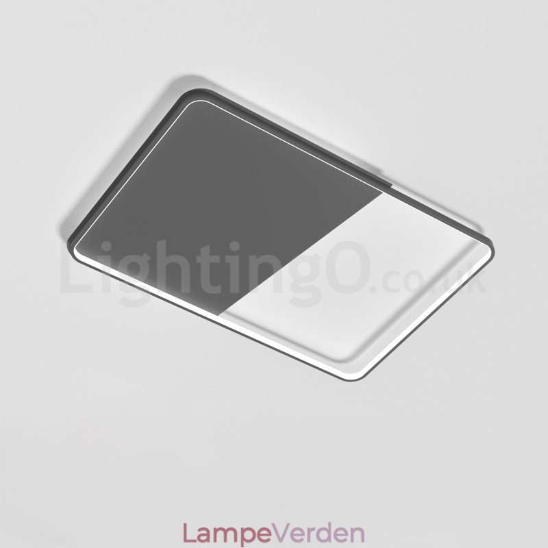 Moderne Minimalistisk Ultra tynde 5 cm aluminium rektangel Flush Mount Loftslamper