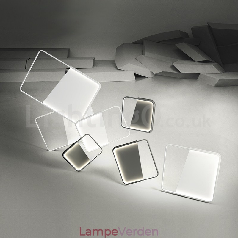 Moderne Minimalistisk Ultra tynde 5 cm aluminium rektangel Flush Mount Loftslamper