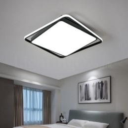 Moderne Udsøgt Sort Hvid Firkantet Flush Mount Loftslampe