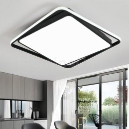 Moderne Udsøgt Sort Hvid Firkantet Flush Mount Loftslampe