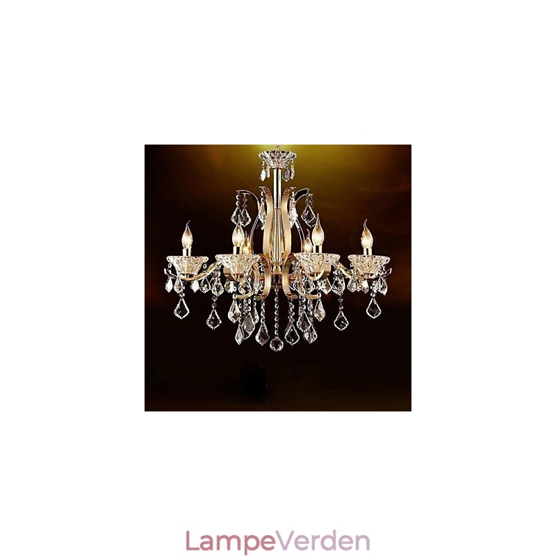 Høj kvalitet guld smedejern krystal lysekrone 6 lys