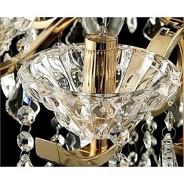 Høj kvalitet guld smedejern krystal lysekrone 6 lys