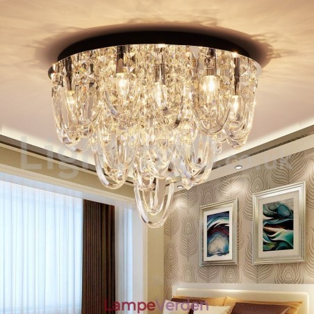 Luksus Crystal Flush Mount Loftlampestolpe Moderne Lampe Luksus Crystal Flush Mount Loftlampestolpe Moderne Lampe